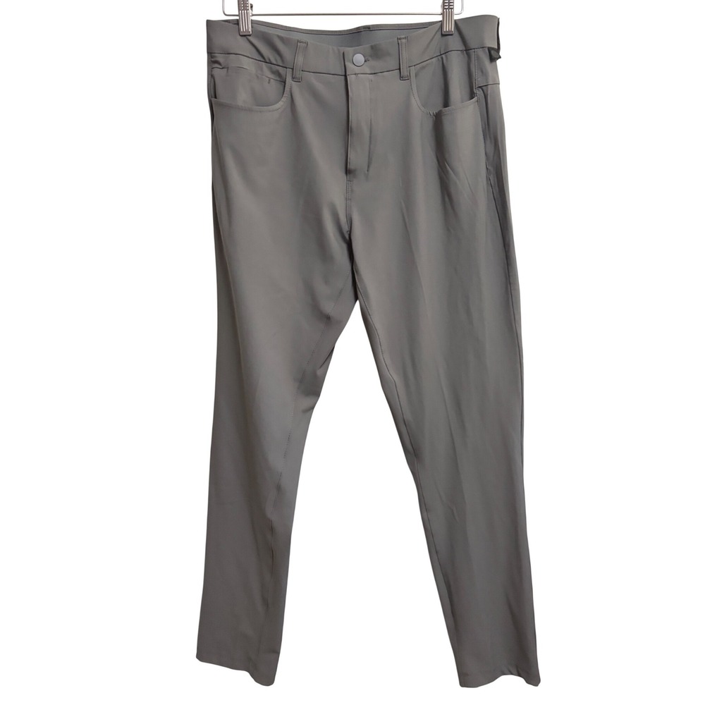 NWT Apana Standard Fit Performance Chino Grey Stretch Active Trousers Medium